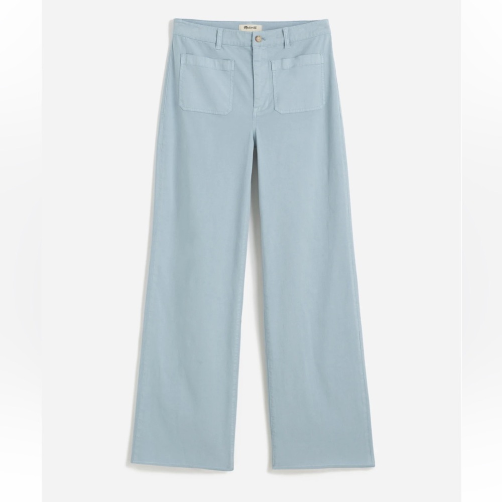 NEW Madewell The Emmett Wide-Leg Pant: Patch Pocket Edition Blue Horizon 26 $128